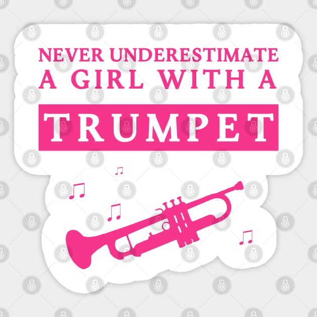 Underestimated Trumpet Girl Sticker by DePit DeSign